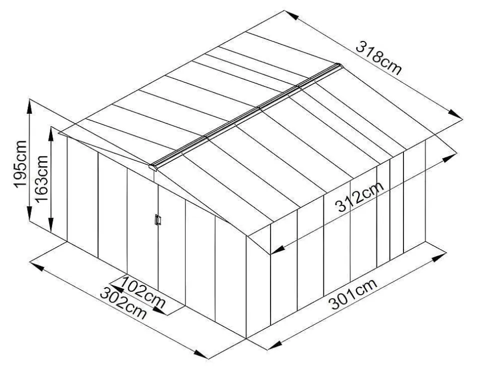 EXPERTLAND Abrigo De Jardim Em Aco Galvanizado Cinza De 9,92 M - Linus* Abrigos De Jardim