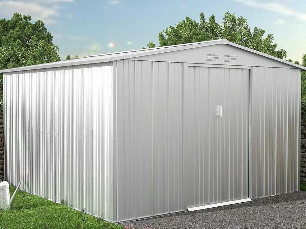 EXPERTLAND Abrigo De Jardim Em Aco Galvanizado Cinza De 9,92 M - Linus* Abrigos De Jardim
