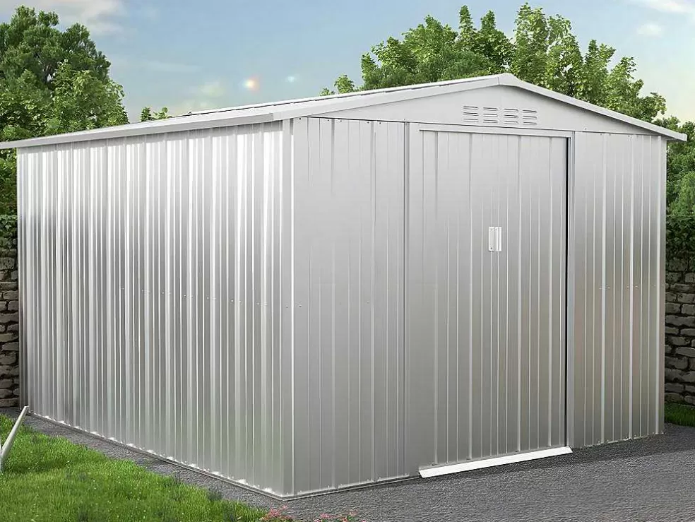 EXPERTLAND Abrigo De Jardim Em Aco Galvanizado Cinza De 8,52 M - Linus* Abrigos De Jardim
