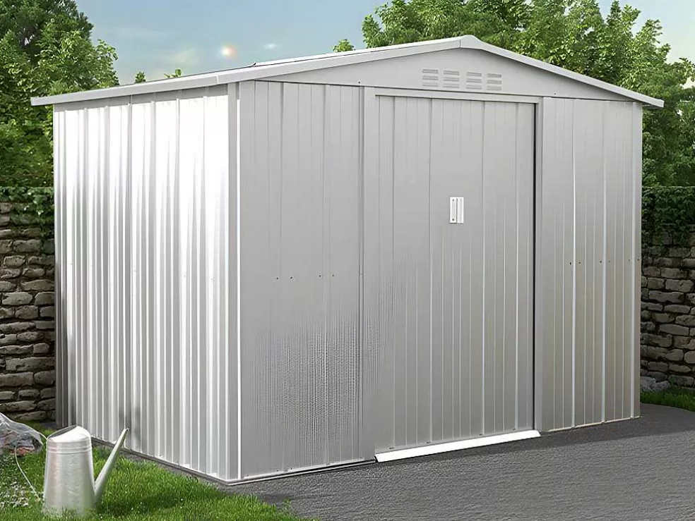 EXPERTLAND Abrigo De Jardim Em Aco Galvanizado Cinza De 4,91 M - Linus* Abrigos De Jardim