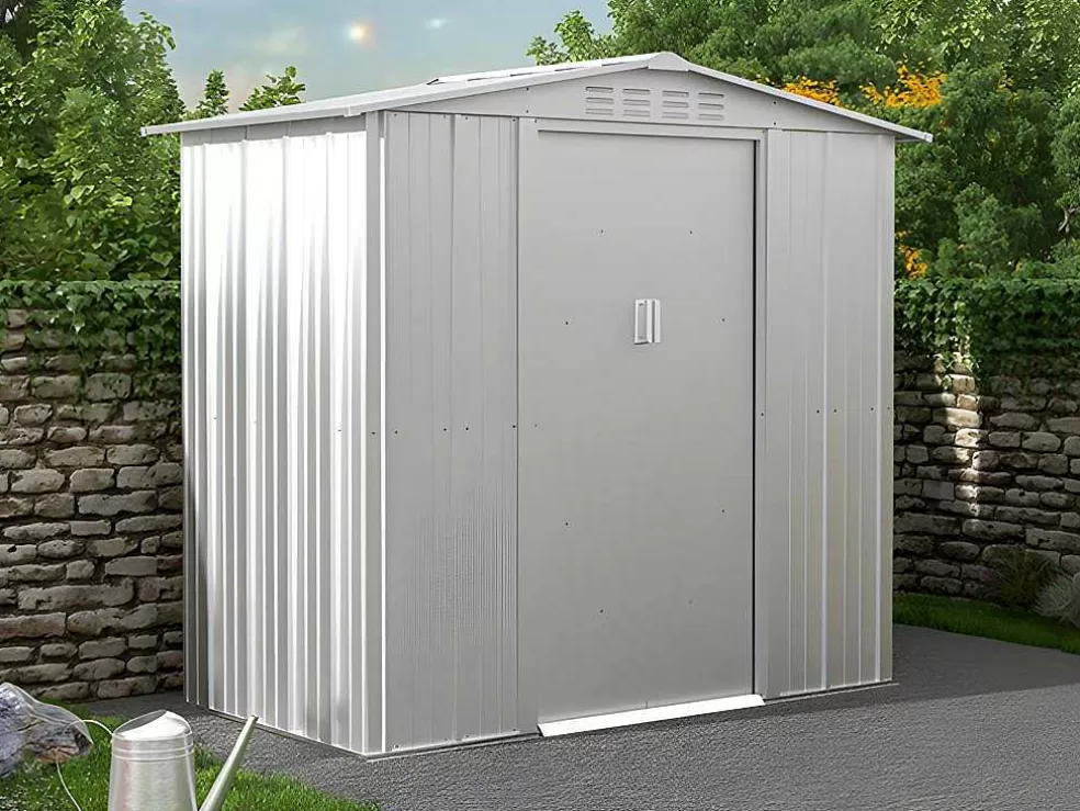 EXPERTLAND Abrigo De Jardim Em Aco Galvanizado Cinza De 2,36 M - Linus* Abrigos De Jardim