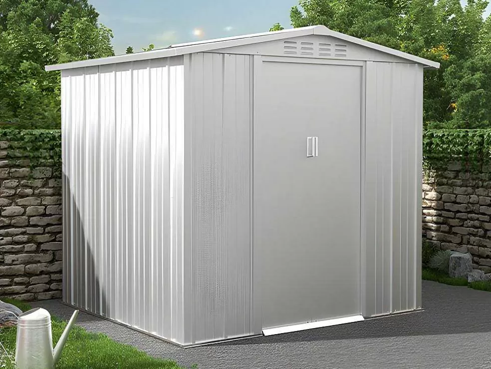 EXPERTLAND Abrigo De Jardim Em Aco Galvanizado Cinza De 3,73 M - Linus* Abrigos De Jardim