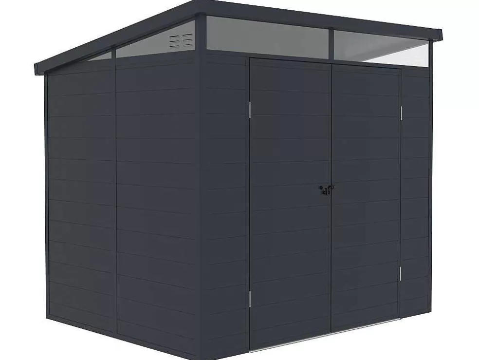 EXPERTLAND Abrigo De Jardim Em Resina Cinzento Antracite 4 M Com Soalho - Minaro* Abrigos De Jardim
