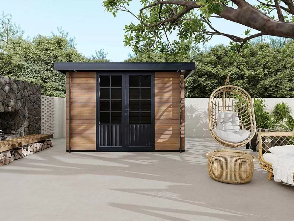 EXPERTLAND Abrigo De Jardim Madeira Composito Natural Escuro 9 M EsPéssura 28 Mm - Hazelton* Abrigos De Jardim