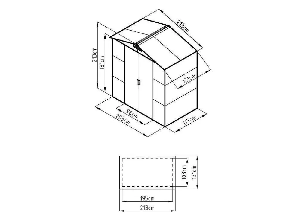 EXPERTLAND Abrigo De Jardim Metal Aco Galvanizado Efeito Madeira Cinza 2,79 M - Adelmo* Abrigos De Jardim