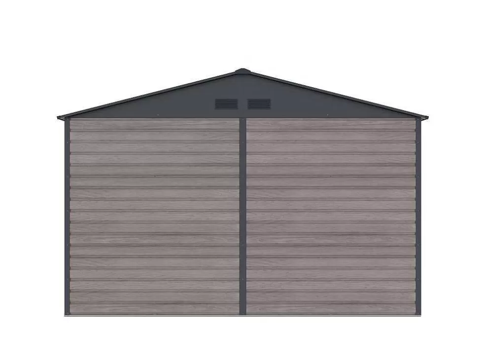 EXPERTLAND Abrigo De Jardim Metal Aco Galvanizado Efeito Madeira Cinza 13,12 M Adelmo* Abrigos De Jardim