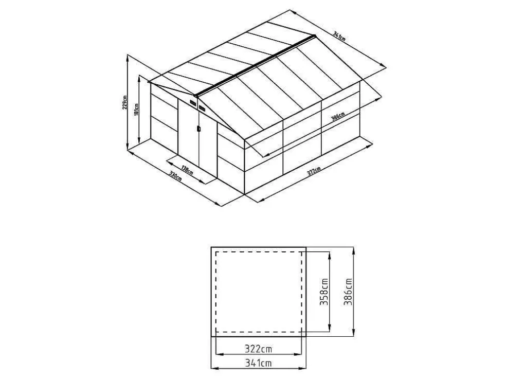 EXPERTLAND Abrigo De Jardim Metal Aco Galvanizado Efeito Madeira Cinza 13,12 M Adelmo* Abrigos De Jardim