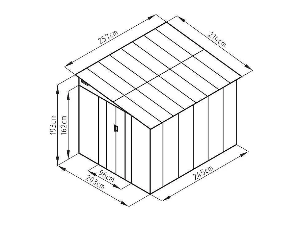 EXPERTLAND Abrigo De Jardim Metal De Encostar A Parede Em Aco Galvanizado Antracite 5,49 M - Daustin* Abrigos De Jardim