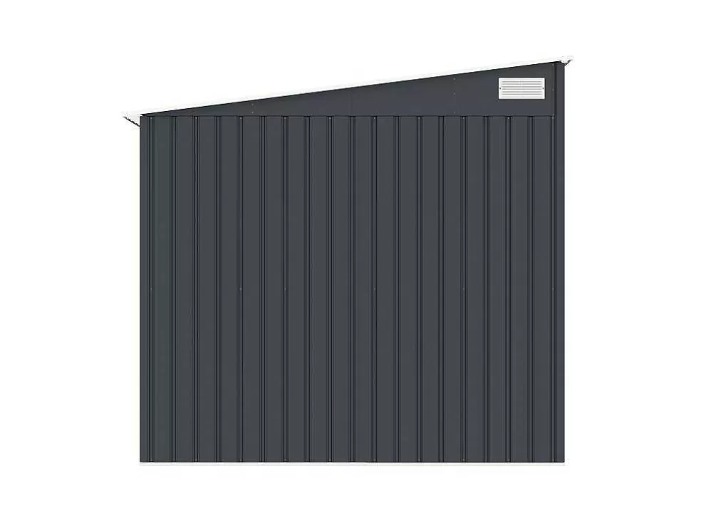 EXPERTLAND Abrigo De Jardim Metal De Encostar A Parede Em Aco Galvanizado Antracite 5,49 M - Daustin* Abrigos De Jardim