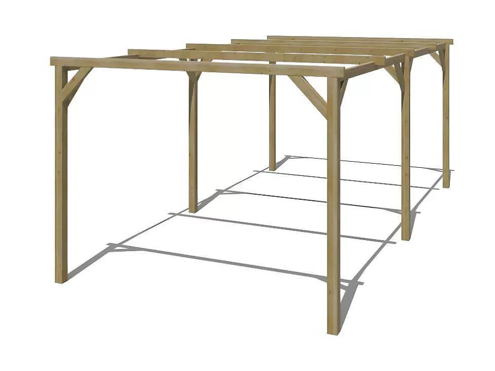 EXPERTLAND Abrigo Para Carro Individual Autoportante Em Madeira Tratada 1 Viatura 15 M - Achille* Pérgola, Coreto, Quiosque