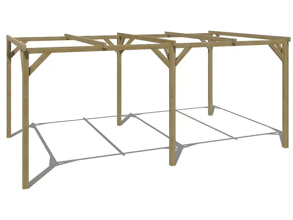 EXPERTLAND Abrigo Para Carro Individual Autoportante Em Madeira Tratada 1 Viatura 15 M - Achille* Pérgola, Coreto, Quiosque