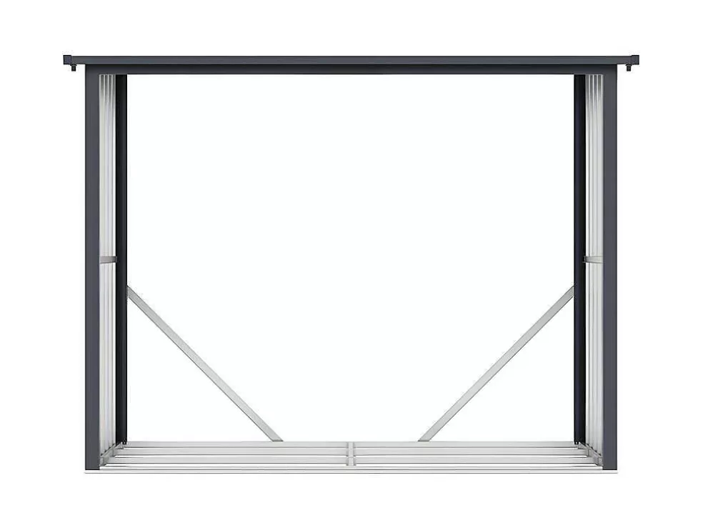 EXPERTLAND Abrigo Para Lenha Em Aco Galvanizado Efeito Madeira 4,9 Esteres De 4,1 M3 Dimensoes C.242 X L.89 X A.190 Cm - Winwood* Abrigos De Jardim