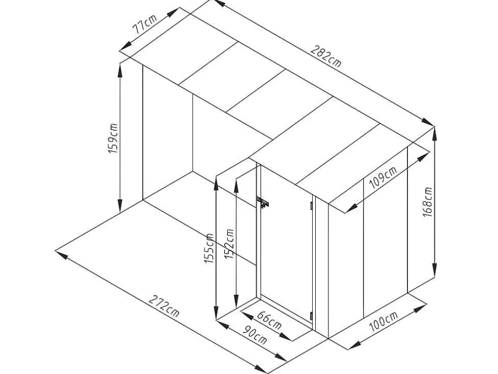 EXPERTLAND Abrigo Para Lenha Metal Com Arrumação Em Aco Galvanizado 3,49 M3, 2 Esteres, C282 X L109 X A168 Cm - Dorwood* Abrigos De Jardim