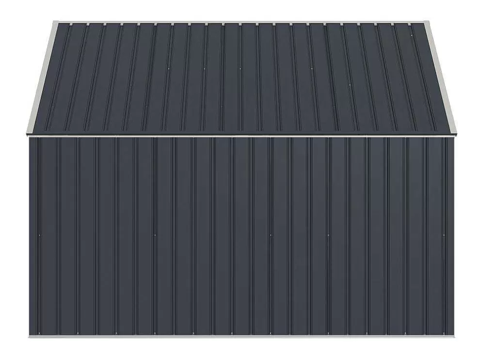 EXPERTLAND Abrigo Para Tres Caixotes Do Lixo Em Aco Galvanizado Cinzento Antracite, C237 X L101 X A131 Cm - Ilario* Abrigos De Jardim