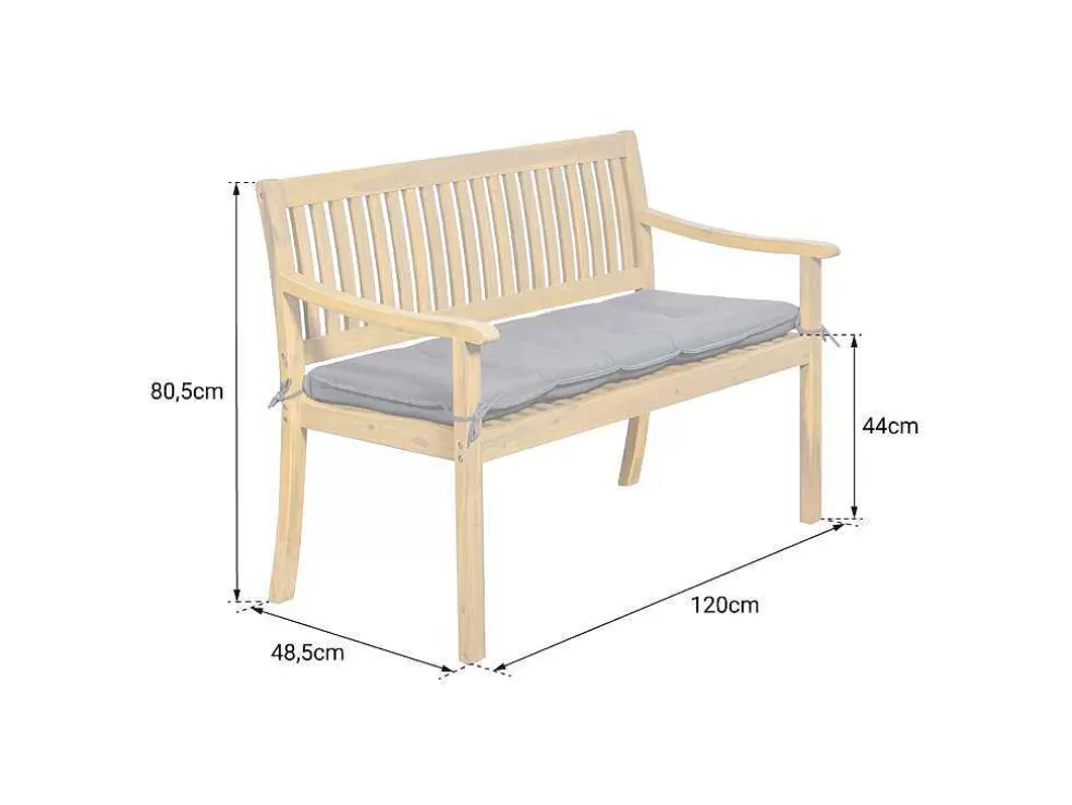 Happy Garden Acacia Bench Similan - Almofadas De Creme* Conjunto Relax De Jardim