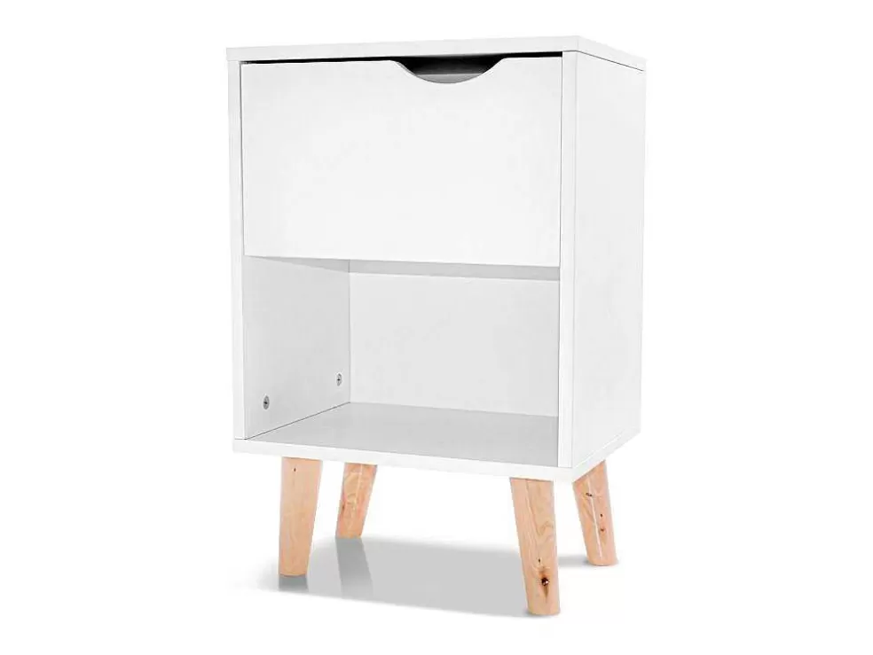 Frankystar Andrea - Mesa De Cabeceira De Design Em Madeira Com Gaveta E Prateleira Larga* Móvel Para Quarto De Crianças
