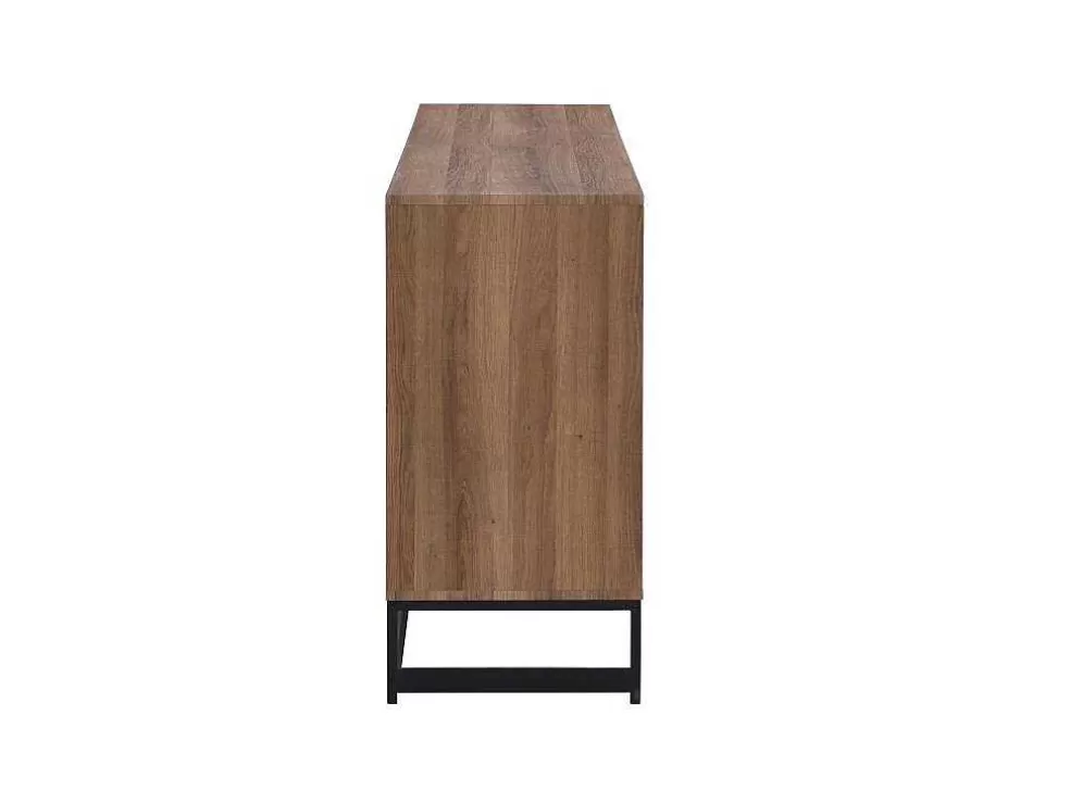 Vente-unique Aparador 3 Portas E 3 Gavetas Em Mdf Cor Natural E Preto - Caratana* Aparador