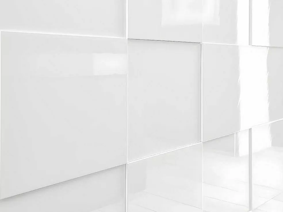 Vente-unique Aparador Alto Com 2 Portas Lacado A Branco - Calisto* Aparador