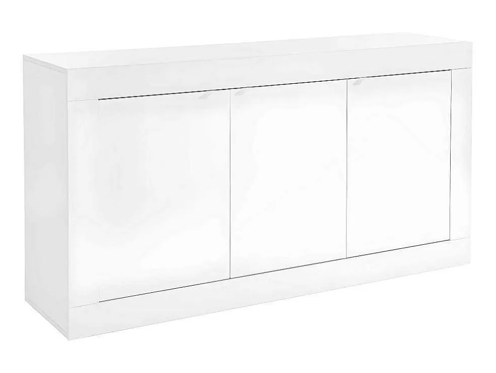 Vente-unique Aparador Com 3 Portas Disponivel Em Branco Lacado - Comete* Aparador