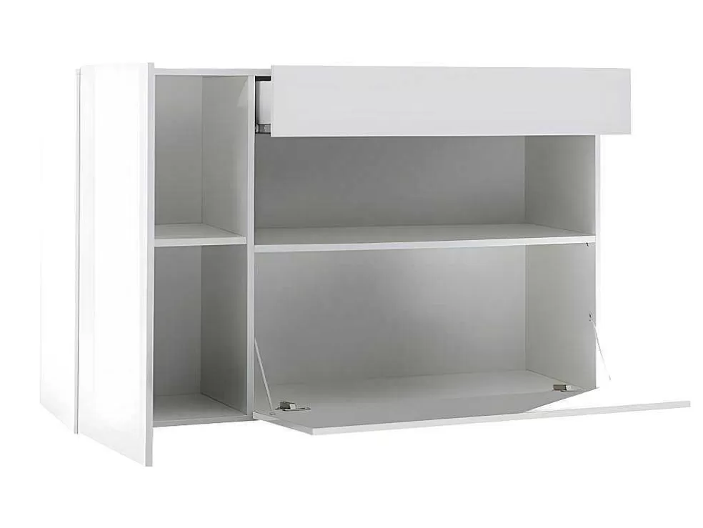 Vente-unique Aparador Com 2 Portas E 1 Gaveta Em Branco Lacado - Altair* Aparador