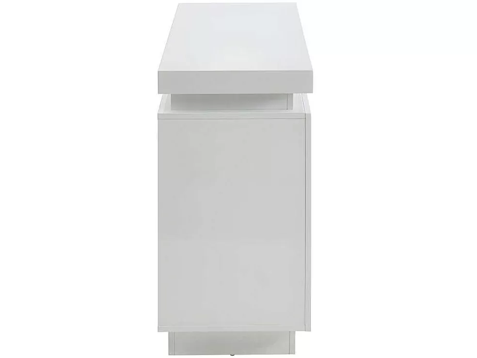 Vente-unique Aparador Com 2 Portas E 3 Gavetas - Leds - Mdf Lacado A Branco - Emerson Ii* Aparador