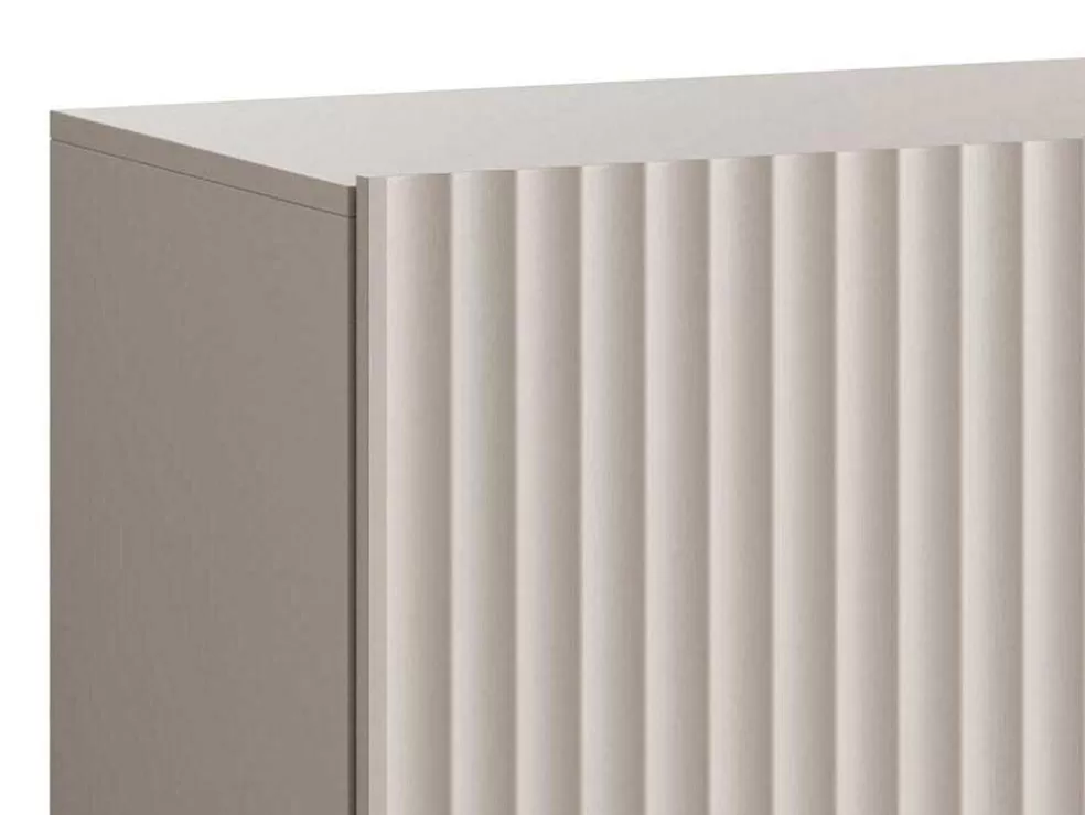 Vente-unique Aparador Com 2 Portas E 3 Gavetas Em Mdf E Aco, Bege E Dourado - Evilana* Aparador