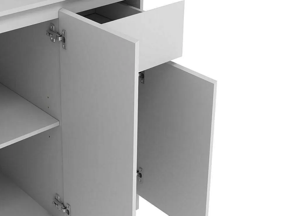 Vente-unique Aparador De Cozinha Com 6 Portas, 1 Gaveta E 5 Nichos, Branco - Nizali* Móvel De Cozinha