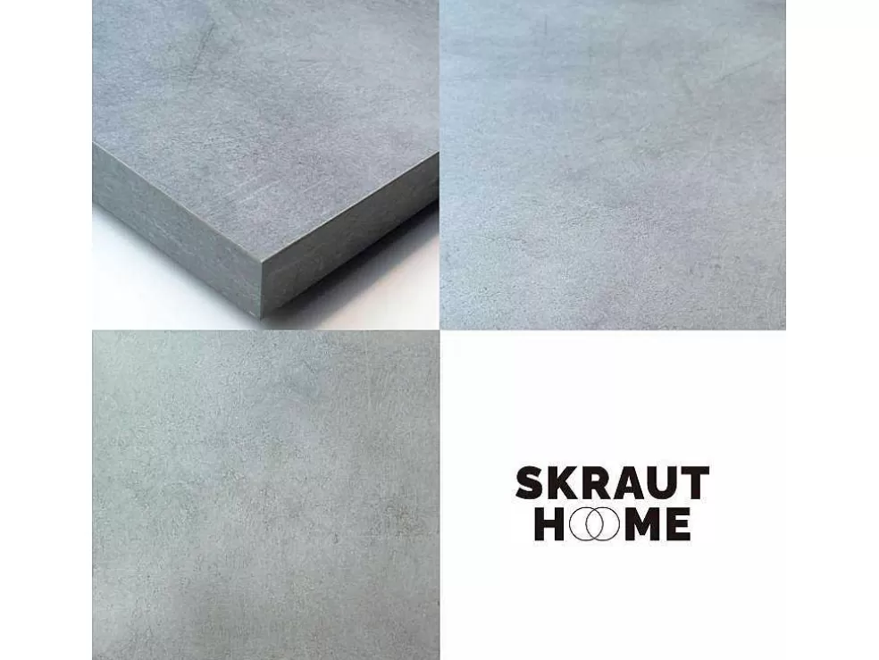 Skraut Home Aparador Sala De Jantar, 210, 4 Portas, Lareira Electrica Xxl, Design Industrial, Cimento* Aparador