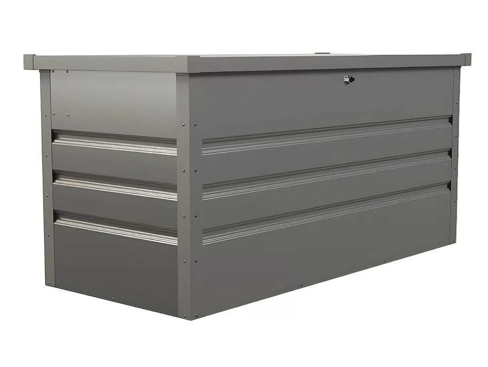 Vente-unique Arca De Arrumação De Jardim Em Aco Galvanizado Cinza De Volume 400 L - Tomaso* Armazenamento De Jardim