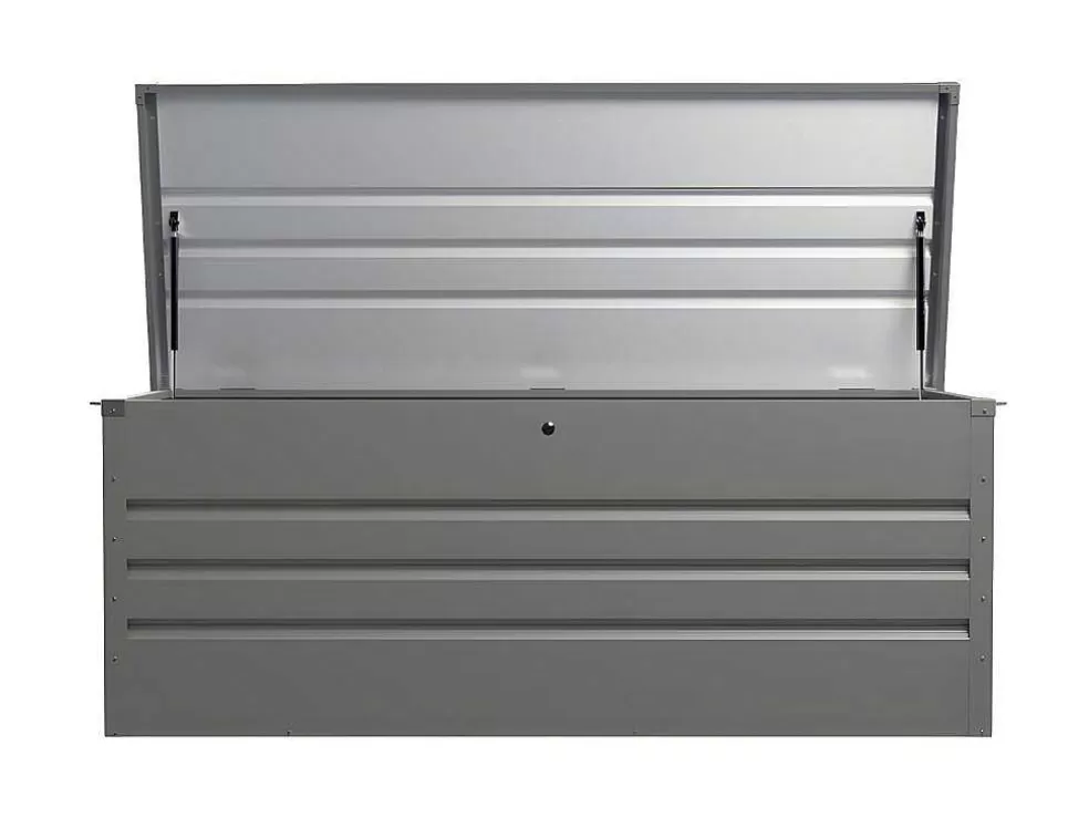 Vente-unique Arca De Arrumação De Jardim Em Aco Galvanizado Cinza De Volume 582 L - Tomaso* Armazenamento De Jardim