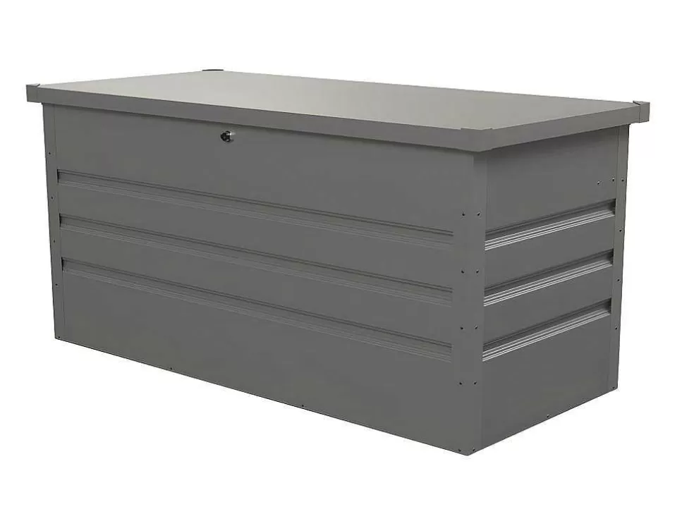 Vente-unique Arca De Arrumação De Jardim Em Aco Galvanizado Cinza De Volume 400 L - Tomaso* Armazenamento De Jardim