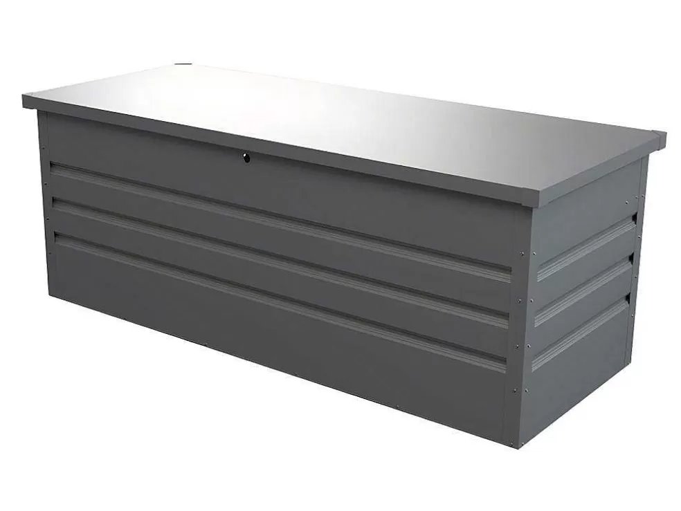 Vente-unique Arca De Arrumação De Jardim Em Aco Galvanizado Cinza De Volume 582 L - Tomaso* Armazenamento De Jardim