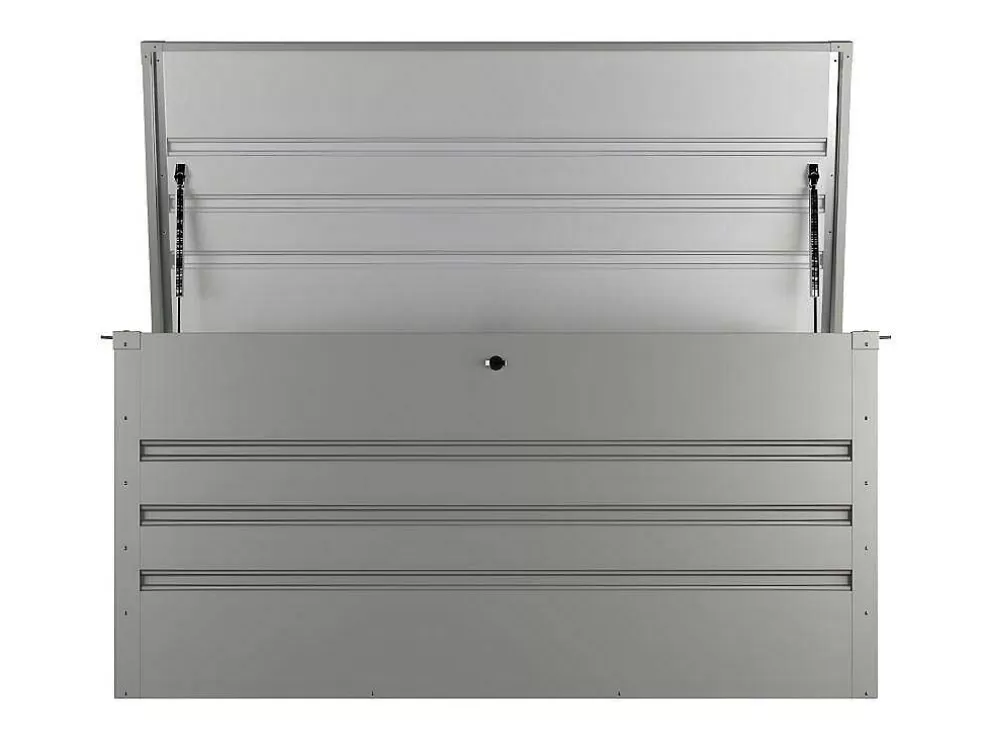 Vente-unique Arca De Arrumação De Jardim Em Aco Galvanizado Cinza De Volume 400 L - Tomaso* Armazenamento De Jardim