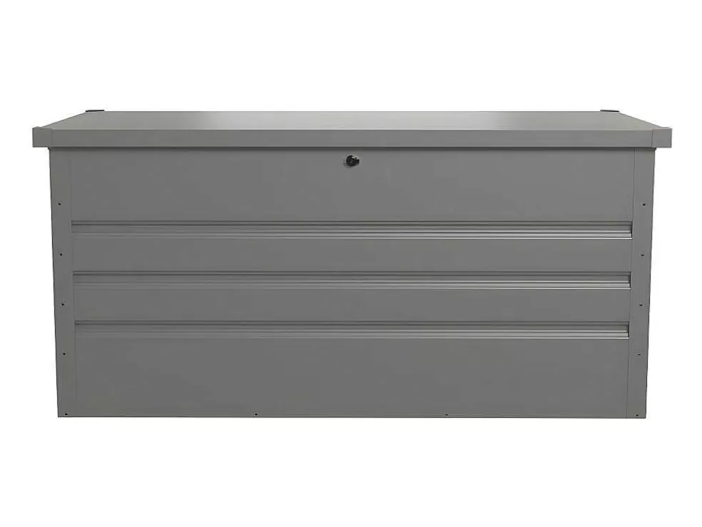 Vente-unique Arca De Arrumação De Jardim Em Aco Galvanizado Cinza De Volume 400 L - Tomaso* Armazenamento De Jardim