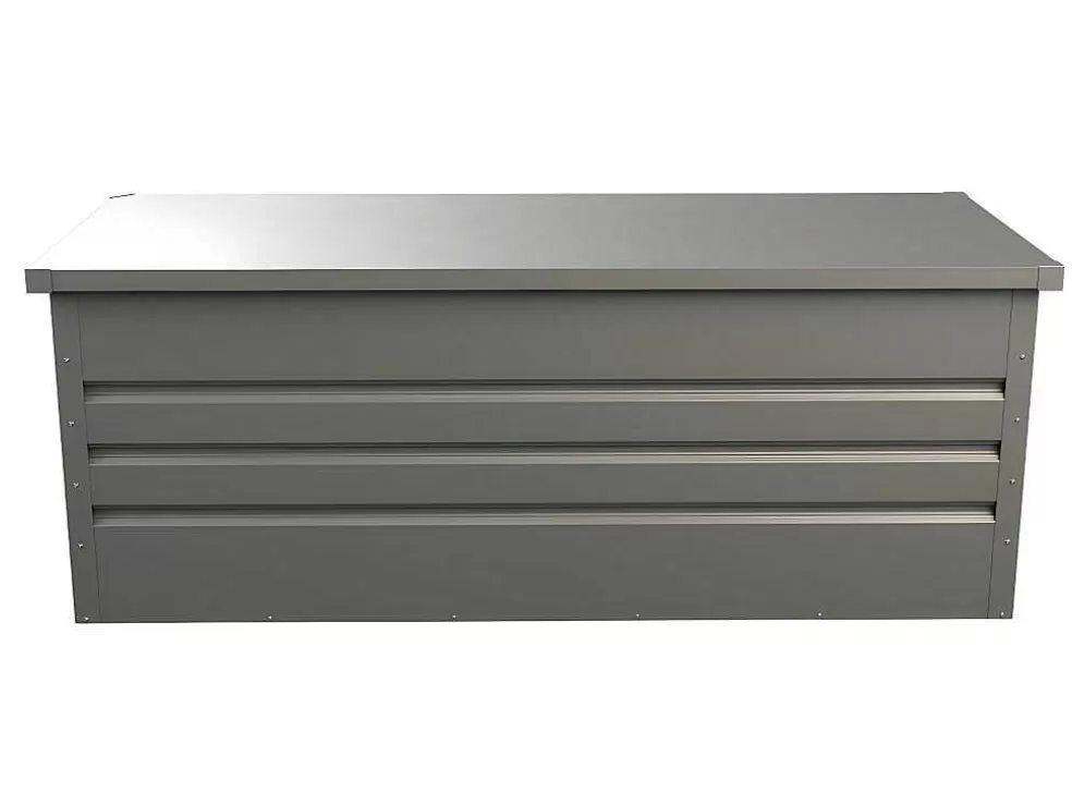 Vente-unique Arca De Arrumação De Jardim Em Aco Galvanizado Cinza De Volume 582 L - Tomaso* Armazenamento De Jardim