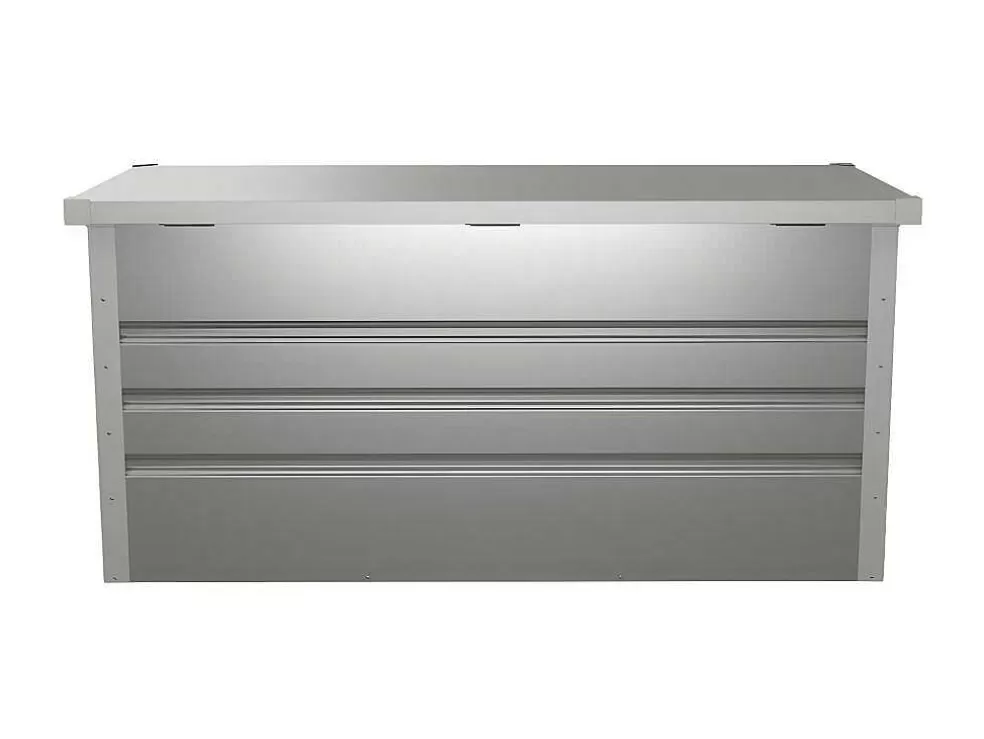 Vente-unique Arca De Arrumação De Jardim Em Aco Galvanizado Cinza De Volume 400 L - Tomaso* Armazenamento De Jardim