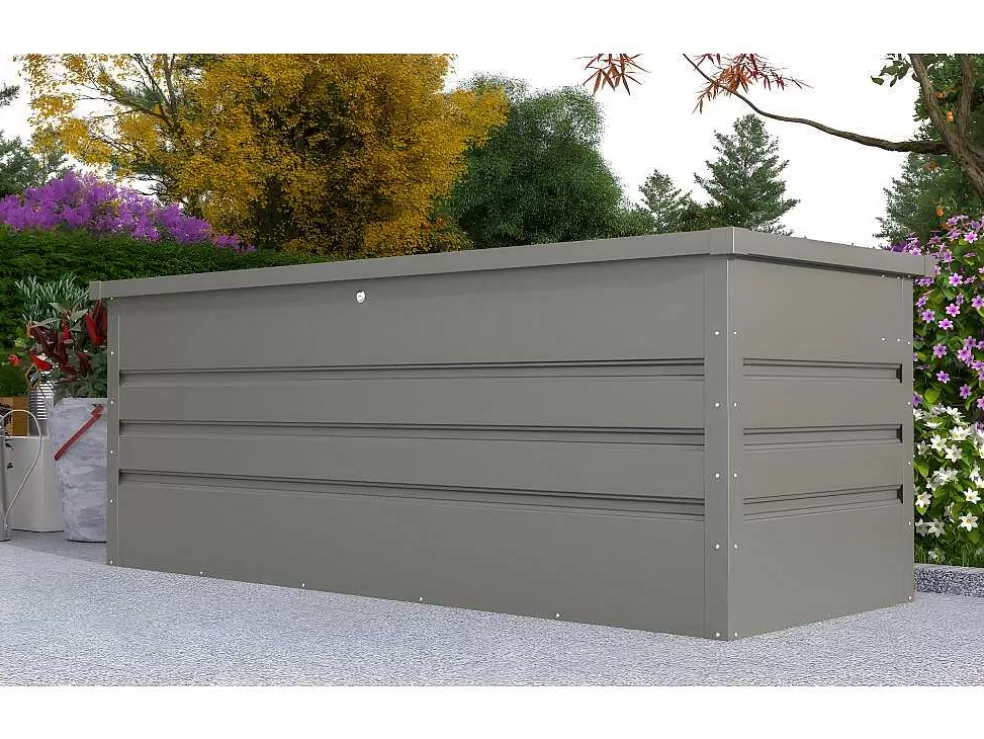 Vente-unique Arca De Arrumação De Jardim Em Aco Galvanizado Cinza De Volume 582 L - Tomaso* Armazenamento De Jardim