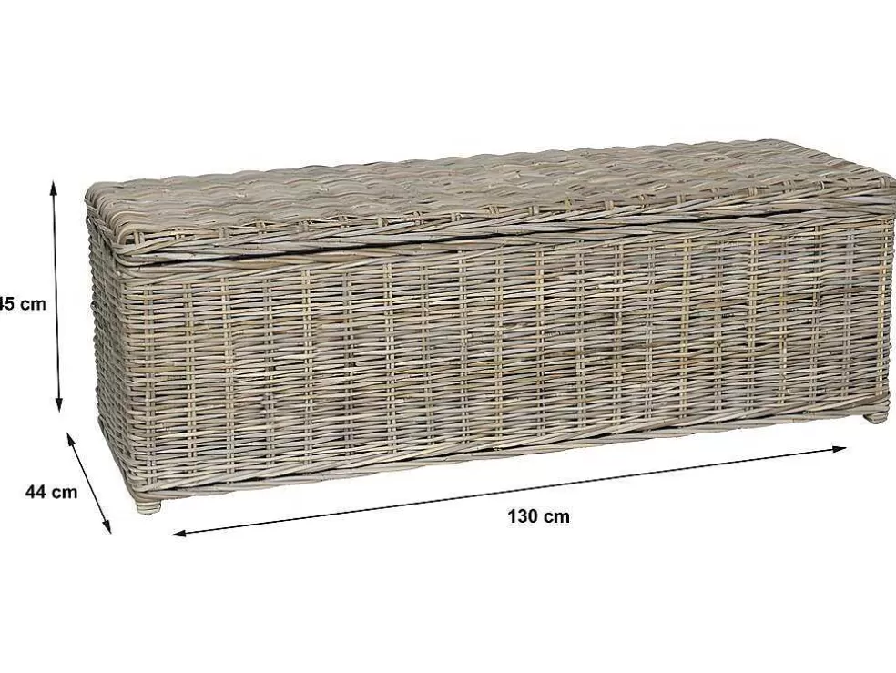 OZAIA Arca De Arrumação Em Kubu De C130 X L45 X A44 Cm Cor Cinza Natural - Gao* Acessórios De Arrumação