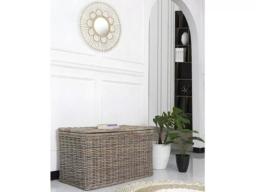 OZAIA Arca De Arrumação Em Kubu De C100 X L55 X A55 Cm Cor Cinza Natural - Timgad* Acessórios De Arrumação