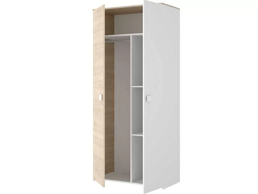 Vente-unique Armário Com 2 Portas Disponivel Em Carvalho E Branco - C95Cm - Sonia* Armário E Roupeiro