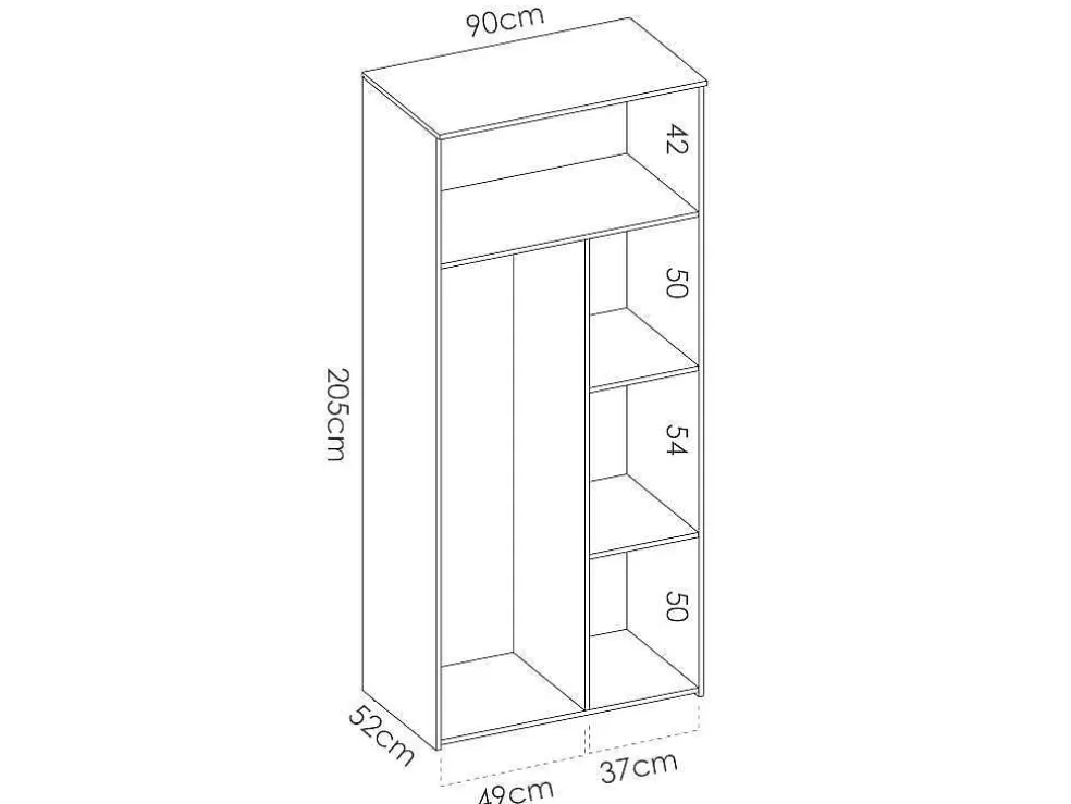 Vente-unique Armário Com 2 Portas Disponivel Em Carvalho E Branco - C95Cm - Sonia* Armário E Roupeiro