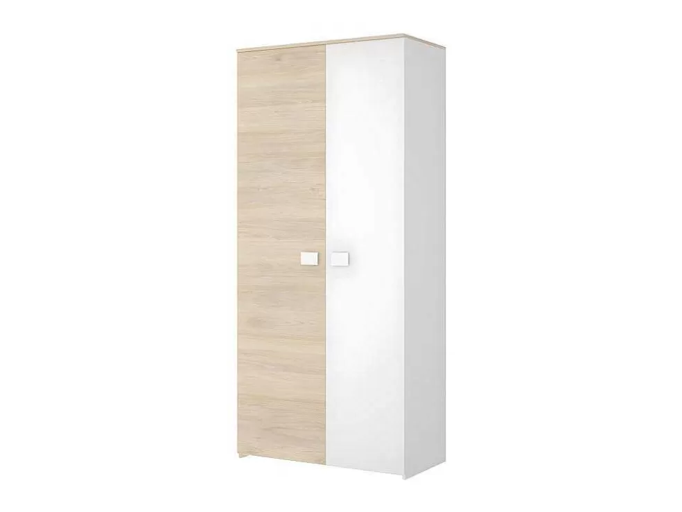 Vente-unique Armário Com 2 Portas Disponivel Em Carvalho E Branco - C95Cm - Sonia* Armário E Roupeiro