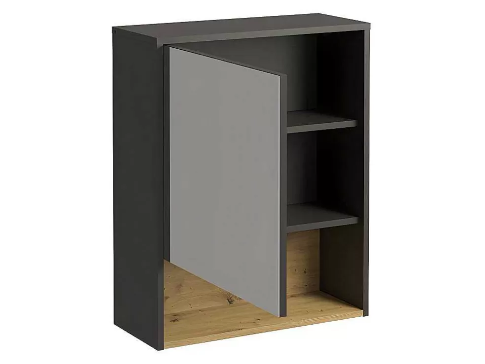 Vente-unique Armário De Parede De Casa De Banho Cor Antracite De 60 Cm - Yangra* Móvel De Parede Para Casa De Banho