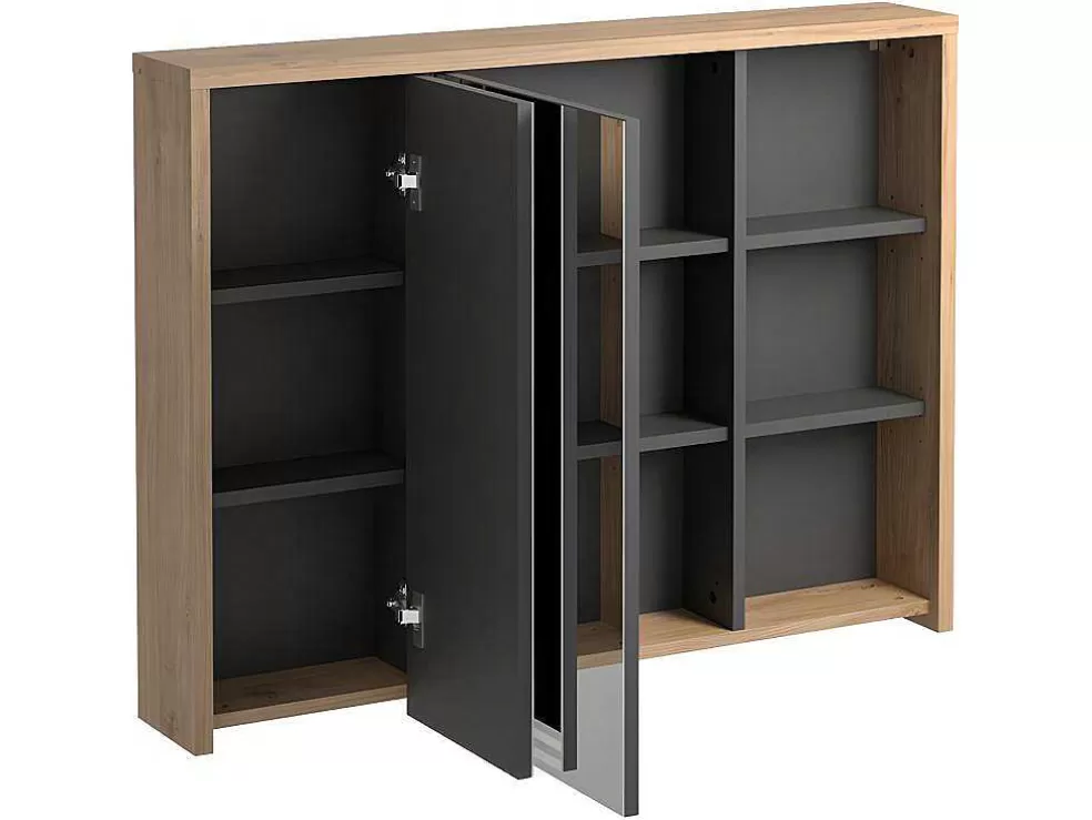 Vente-unique Armário De Parede De Casa De Banho Cor Natural De 100 Cm - Purnal* Móvel De Parede Para Casa De Banho