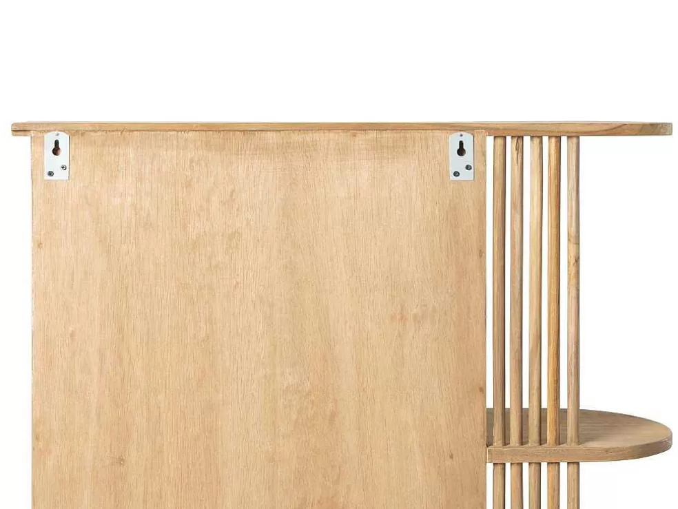 OZAIA Armário De Parede Para Casa De Banho Em Teca Com Espelho E Nichos Cor Natural - Cimahi* Móvel De Parede Para Casa De Banho
