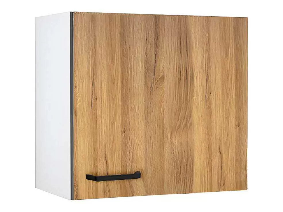 Vente-unique Armários De Cozinha, 1 Móvel Baixo E 1 Móvel Alto, 2 Gavetas E 1 Porta Cor Natural E Preto - Trattoria* Móvel De Cozinha