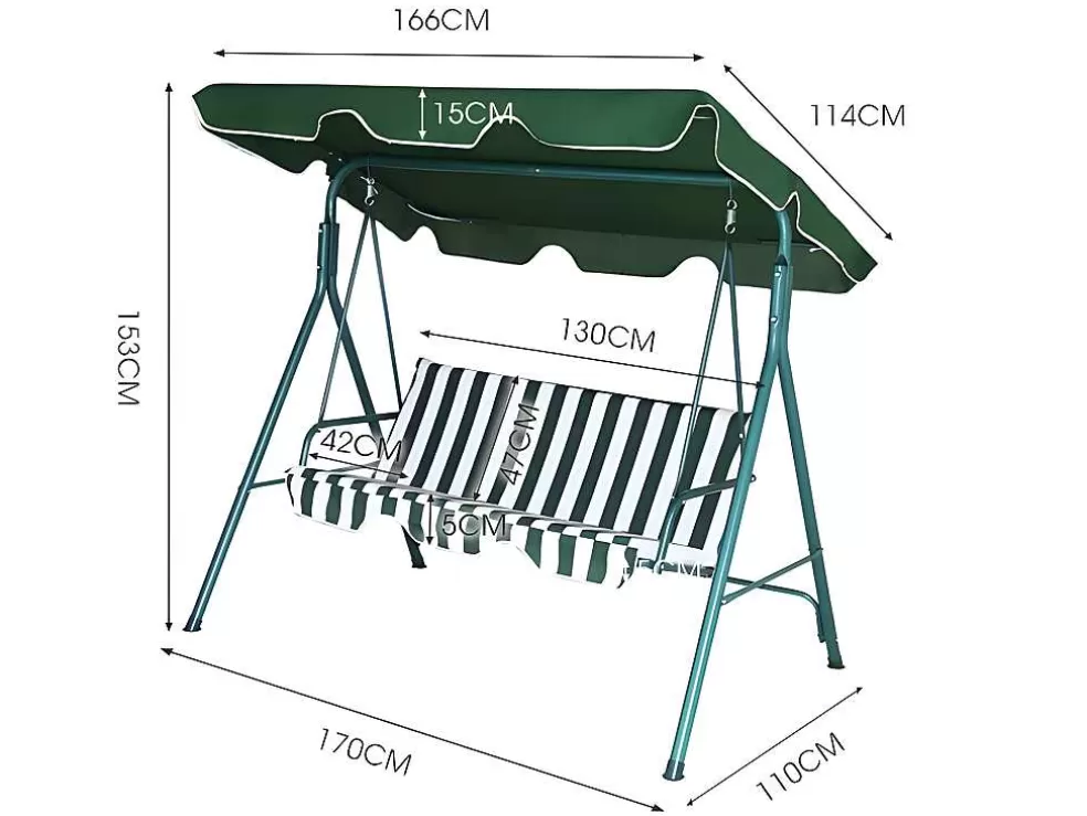 Saldosystocks Balanco De Balanco De 3 Lugares, Kls-E003. Moveis De Jardim E Terraco* Espreguiçadeira