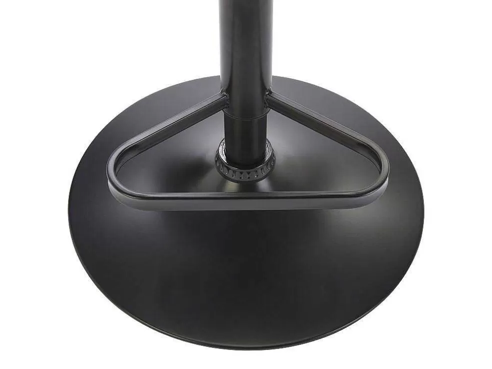 Vente-unique Banco Alto Tecido E Metal Preto, Altura Ajustavel, Cor Creme - Eleana* Bancos De Bar