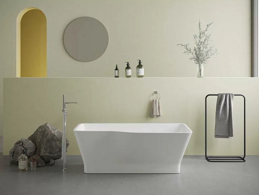 Shower & Design Banheira Clássica Assimetrica 265 L, 170 X 80 X 58 Cm, Acrilico Branco - Scriba* Banheira De Pousar