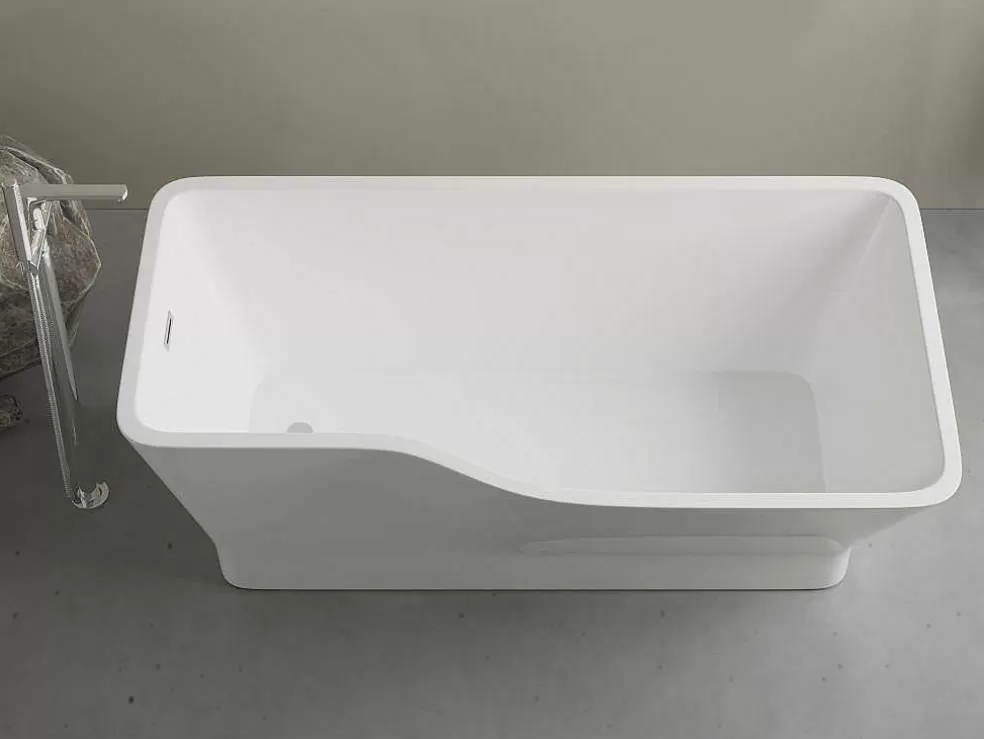 Shower & Design Banheira Clássica Assimetrica 265 L, 170 X 80 X 58 Cm, Acrilico Branco - Scriba* Banheira De Pousar